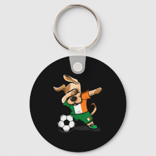 Funny Dabbing Dog Ireland Soccer Jersey Funny Iris Key Ring