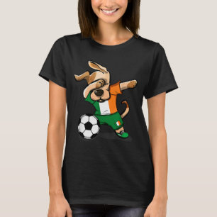 Funny Dabbing Dog Ireland Soccer Jersey Funny Iris T-Shirt