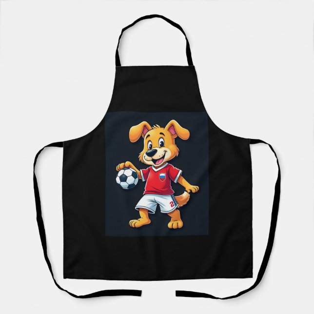 Funny Dabbing Dog Russia Soccer Jersey Russian Foo Apron (Front)