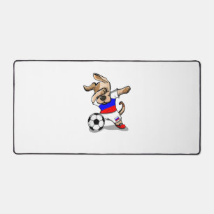 Funny Dabbing Dog Russia Soccer Jersey Russian Foo Desk Mat