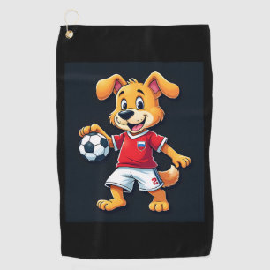 Funny Dabbing Dog Russia Soccer Jersey Russian Foo Golf Towel