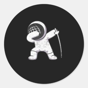 Funny dabbing fencing sport fencer dance fencer classic round sticker