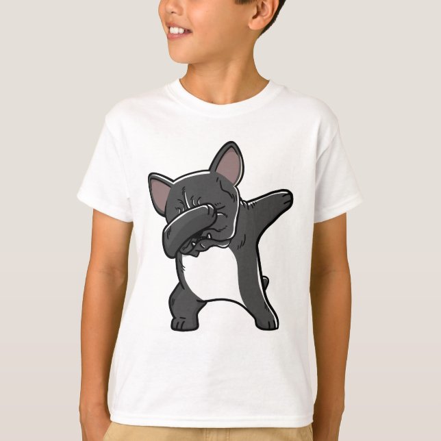 Funny Dabbing French Bulldog T-Shirt (Front)