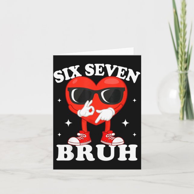 Funny Dabbing Heart Bruh 67 Meme Valentine's Day  Card (Front)
