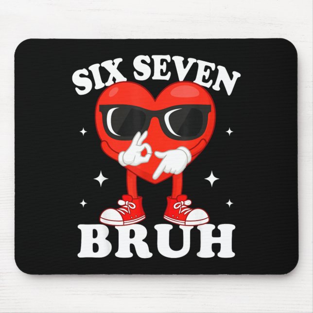 Funny Dabbing Heart Bruh 67 Meme Valentine's Day  Mouse Pad (Front)
