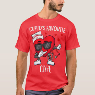 Funny Dabbing Heart Cupid's Favourite CNA Nurse Va T-Shirt