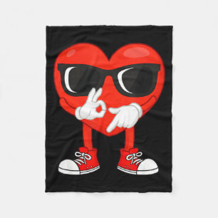 Funny Dabbing Heart Valentines Day 67 Six Seven Lo Fleece Blanket