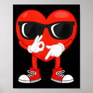 Funny Dabbing Heart Valentines Day 67 Six Seven Lo Poster