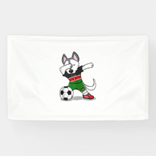 Funny Dabbing Husky Dog Kenya Football - Kenyan Fl Banner