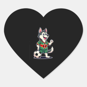 Funny Dabbing Husky Dog Kenya Football - Kenyan Fl Heart Sticker