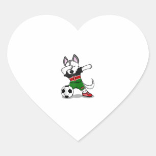 Funny Dabbing Husky Dog Kenya Football - Kenyan Fl Heart Sticker