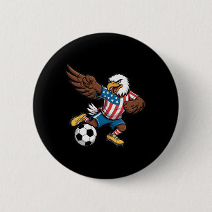 Funny Dabbing Ld Eagle Usa Soccer - Usa Flag Socce 6 Cm Round Badge