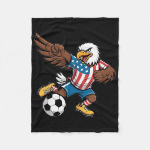 Funny Dabbing Ld Eagle Usa Soccer - Usa Flag Socce Fleece Blanket