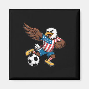 Funny Dabbing Ld Eagle Usa Soccer - Usa Flag Socce Magnet