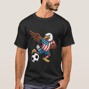 Funny Dabbing Ld Eagle Usa Soccer - Usa Flag Socce T-Shirt