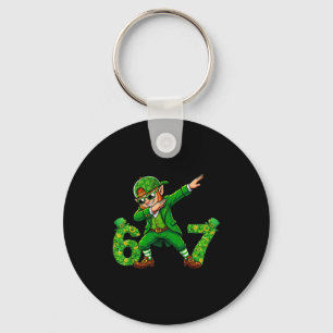 Funny dabbing leprechaun st patricks day shirt kid key ring