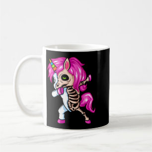 Funny Dabbing Magical Unicorn Skeleton Halloween Coffee Mug