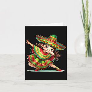 Funny Dabbing Mexican Girls Cinco De Mayo Poncho S Card