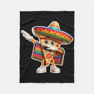 Funny Dabbing Mexican Pizza Dance Food Lover Gradu Fleece Blanket