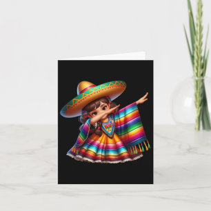 Funny Dabbing Mexican Poncho Sombrero Cinco De May Card