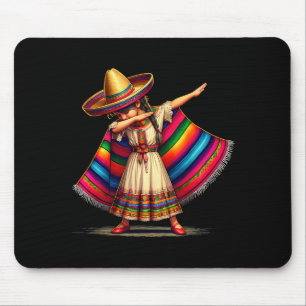 Funny Dabbing Mexican Poncho Sombrero Cinco De May Mouse Pad