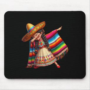 Funny Dabbing Mexican Poncho Sombrero Cinco De May Mouse Pad