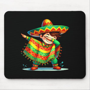 Funny Dabbing Mexican Poncho Sombrero Cinco De May Mouse Pad