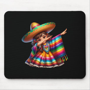 Funny Dabbing Mexican Poncho Sombrero Cinco De May Mouse Pad