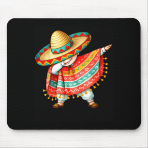 Funny dabbing mexican poncho sombrero cinco de may mouse pad