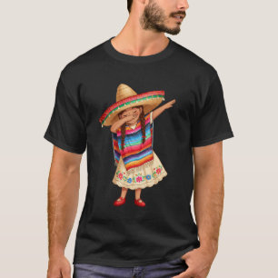 Funny Dabbing Mexican Poncho Sombrero Cinco de May T-Shirt