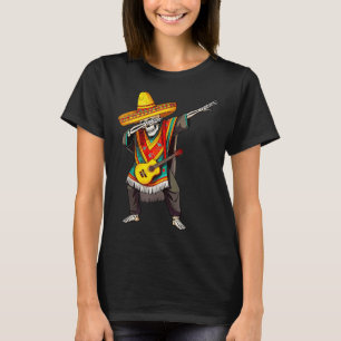 Funny Dabbing Mexican Skeleton Poncho Cinco De May T-Shirt