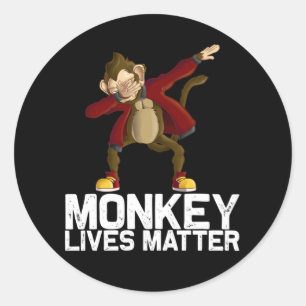Funny Dabbing Monkey Classic Round Sticker