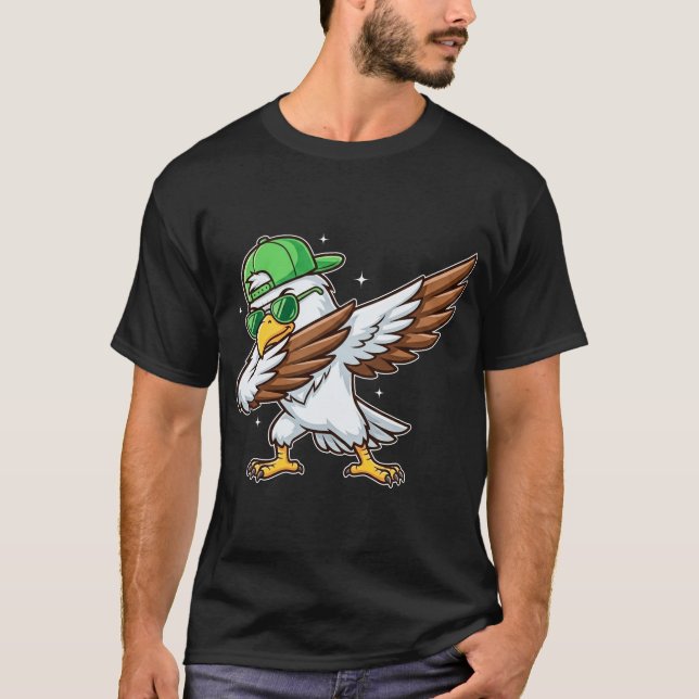 Funny Dabbing Osprey Cartoon Animal Design T-Shirt (Front)