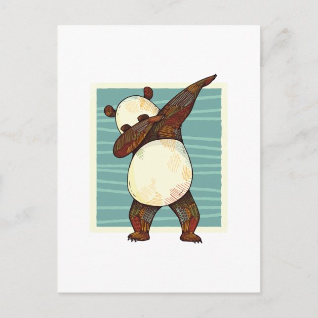 Funny Dabbing Panda Bear Teen Graphics Cartoon Kid Postcard (Front)