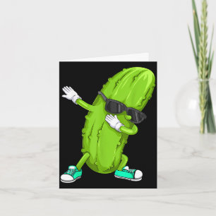 Funny dabbing pickle gift _ cute dancing cucumber card