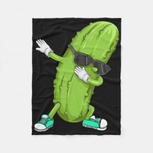 Funny Dabbing Pickle Gift Cute Dancing Cucumber Me Fleece Blanket