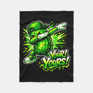 Funny dabbing pickle green vegetable man woman fleece blanket