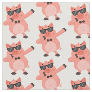 Funny Dabbing Pig Fabric