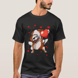 Funny Dabbing Pitbull Dog Heart Valentine's Day Gi T-Shirt