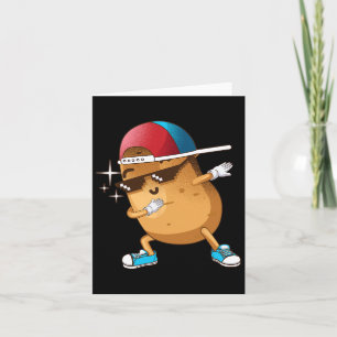 Funny Dabbing Potato Gift Cool Dancing Spuds Hip-h Card