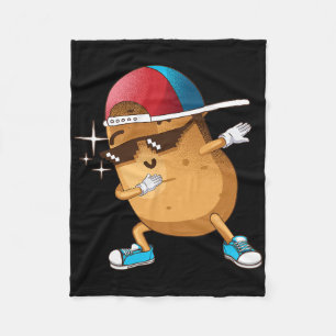 Funny Dabbing Potato Gift Cool Dancing Spuds Hip-h Fleece Blanket