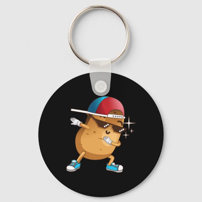 Funny Dabbing Potato Gift Cool Dancing Spuds Hip-h Key Ring (Front)