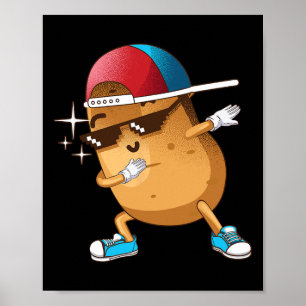 Funny Dabbing Potato Gift Cool Dancing Spuds Hip-h Poster