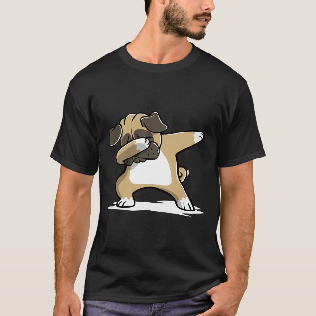 Funny Dabbing Pug 358 T-Shirt (Front)