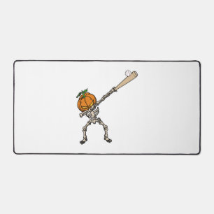 Funny Dabbing Pumpkin Head Baseball Gift Idea Desk Mat