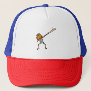 Funny Dabbing Pumpkin Head Baseball Gift Idea Trucker Hat