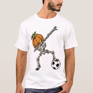 Funny Dabbing Pumpkin Head Soccer Gift Idea T-Shirt