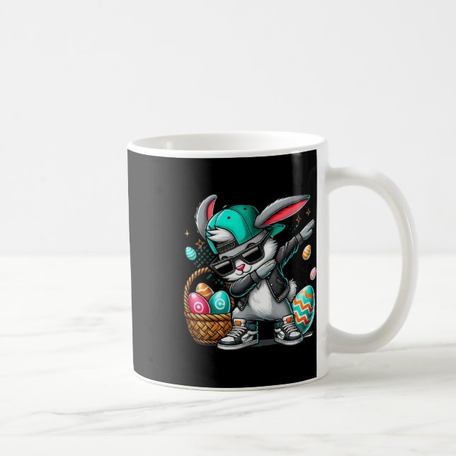 Funny Dabbing Rabbit Easter Eggs  Coffee Mug (Right)