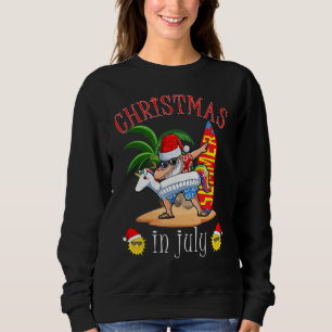 Funny Dabbing Santa Christmas in July Santa Hawaii Sweatshirt
