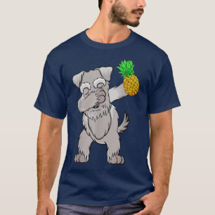 Funny Dabbing Schnauzer Puppy Dog Pineapple Aloha T-Shirt